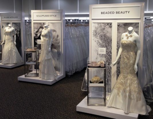 bridal fixture, dress display